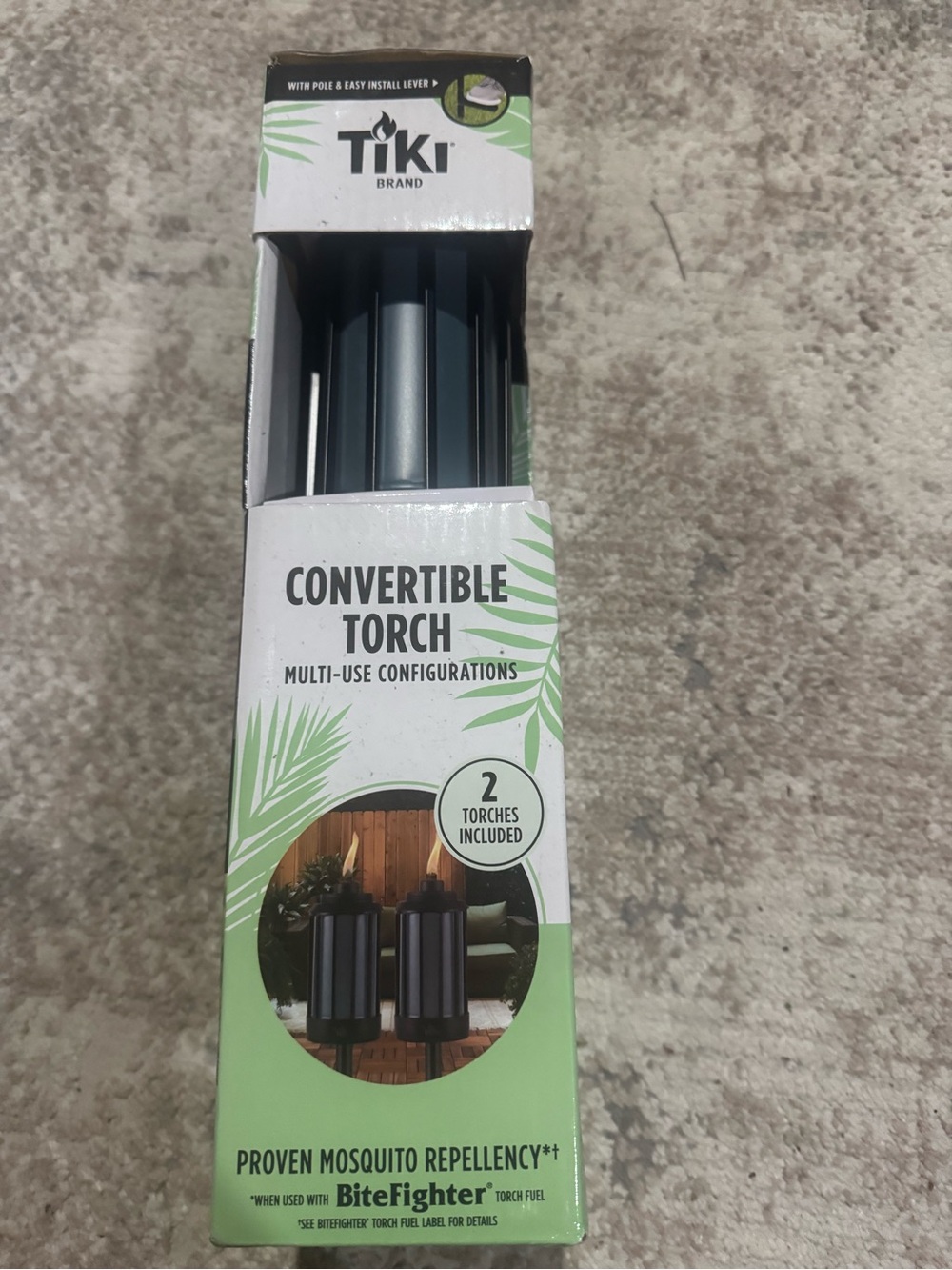 Tiki Torch Convertible - Black (2-Pack)